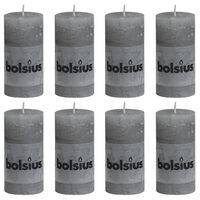 Bolsius rustikke bloklys 8 stk. 100 x 50 mm lysegrå