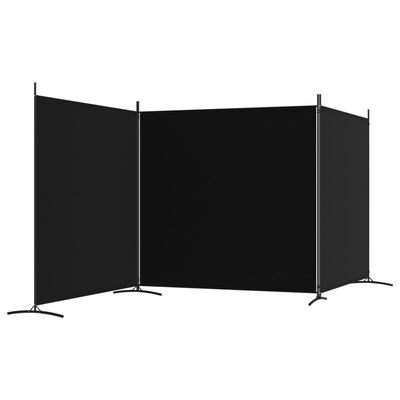 vidaXL 3-panels rumdeler 525x180 cm stof sort