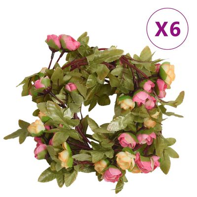 vidaXL blomsterguirlander til jul 3 stk. 215 cm lyserød