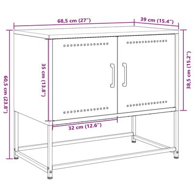 vidaXL tv-bord 68,5x39x60,5 cm stål antracitgrå