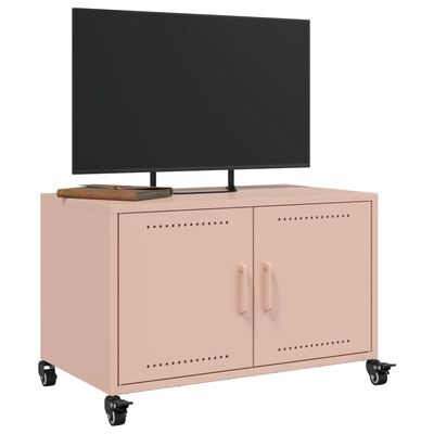 vidaXL tv-bord 68x39x43,5 cm koldvalset stål lyserød