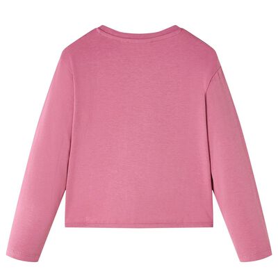 Langærmet T-shirt til børn str. 92 cm pink