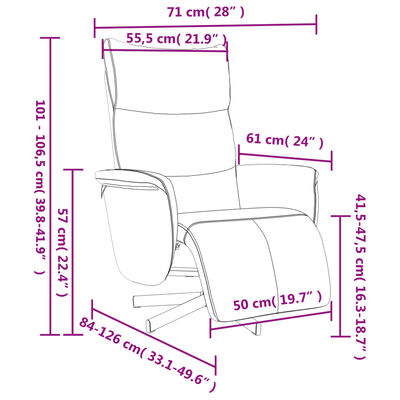 vidaXL hvilestol med fodstøtte kunstlæder sort