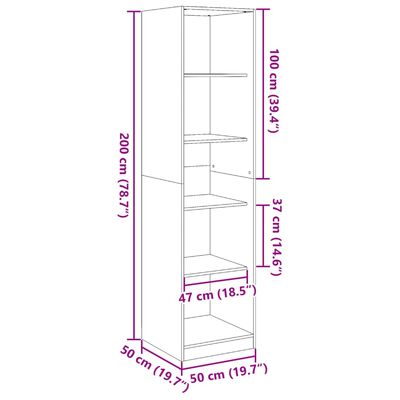 vidaXL klædeskab 50x50x200 cm konstrueret træ hvid