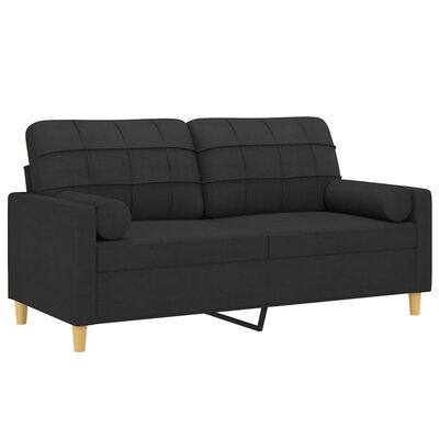 vidaXL 2-personers sofa med pyntepuder 140 cm stof sort