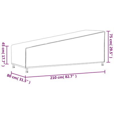 vidaXL overtræk til liggestol 210x80x45/75 cm 420D oxfordstof sort