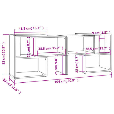 vidaXL tv-bord 104x30x52 cm konstrueret træ grå højglans