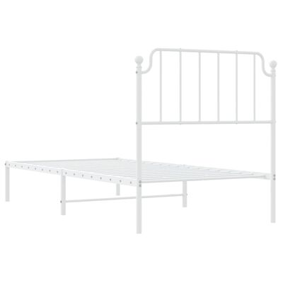 vidaXL sengeramme med sengegavl 90x190 cm metal hvid