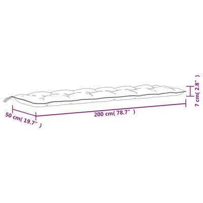 vidaXL hynde til havebænk 200x(50+50)x7 cm oxfordstof grøn