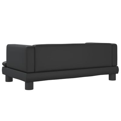 vidaXL sofa til børn 80x45x30 cm kunstlæder sort