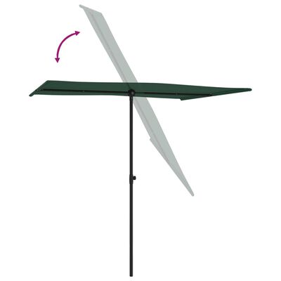 vidaXL haveparasol med aluminiumsstang 2x1,5 m grøn