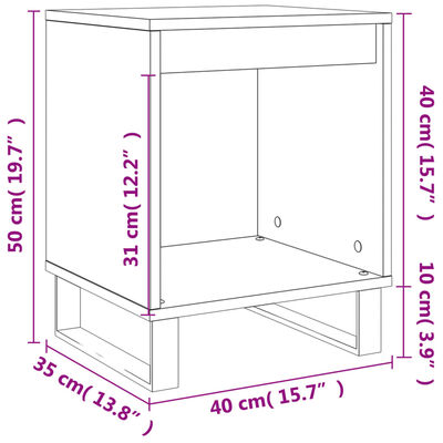 vidaXL sengeborde 2 stk. 40x35x50 cm konstrueret træ hvid