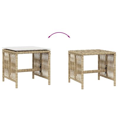 vidaXL haveskamler 4 stk. med hynder 41x41x36 cm polyrattan beige