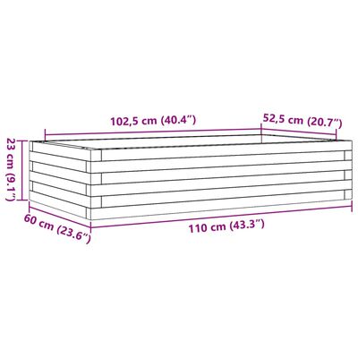 vidaXL plantekasse 110x60x23 cm massivt fyrretræ