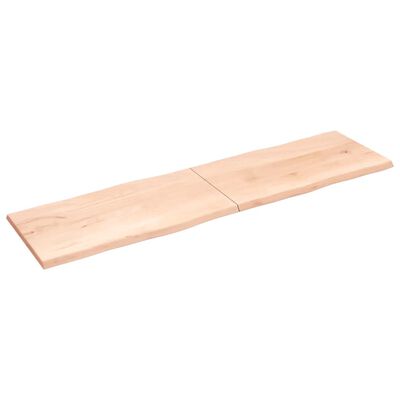 vidaXL bordplade 220x60x(2-4)cm naturlig kant ubehandlet massivt træ