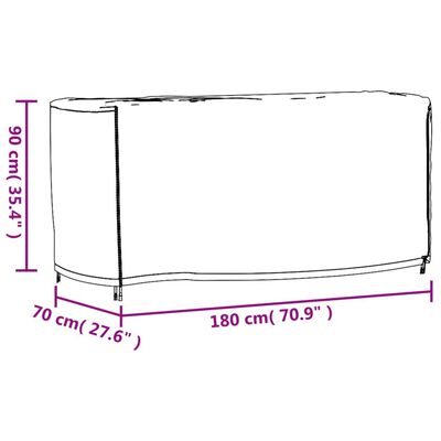 vidaXL havemøbelovertræk 180x70x90 cm vandtæt 420D sort