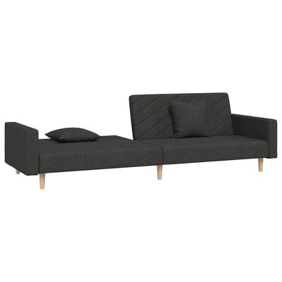 vidaXL 2-personers sovesofa med 2 puder stof sort