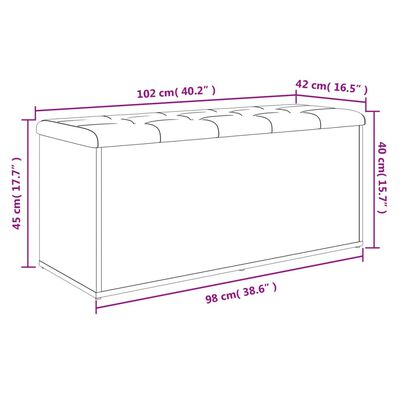 vidaXL opbevaringsbænk 102x42x45 cm konstrueret træ grå sonoma-eg