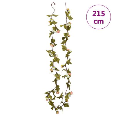 vidaXL blomsterguirlander til jul 6 stk. 215 cm champagnefarvet