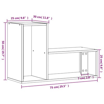 vidaXL tv-borde 2 stk. 75x30x50 cm konstrueret træ grå sonoma-eg