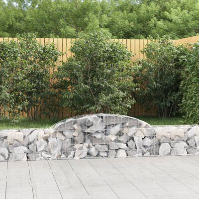 vidaXL buede gabionkurve 9 stk. 300x30x40/60 cm galvaniseret jern