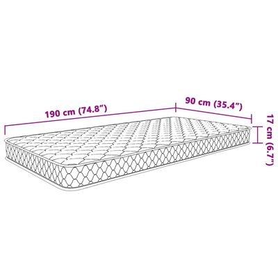 vidaXL madras 90x190x17 cm memoryskum hvid