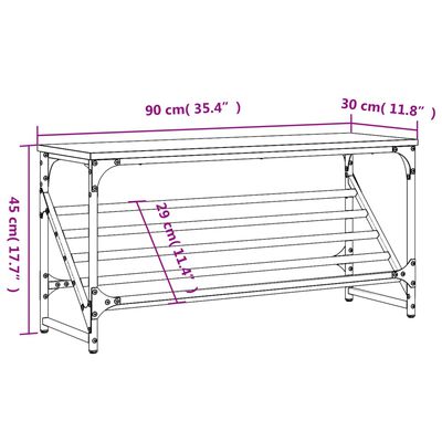 vidaXL skoreol 90x30x45 cm konstrueret træ sonoma-eg