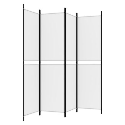 vidaXL 4-panels rumdeler 200x200 cm stof hvid