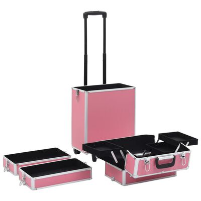 vidaXL makeupkuffert aluminium pink