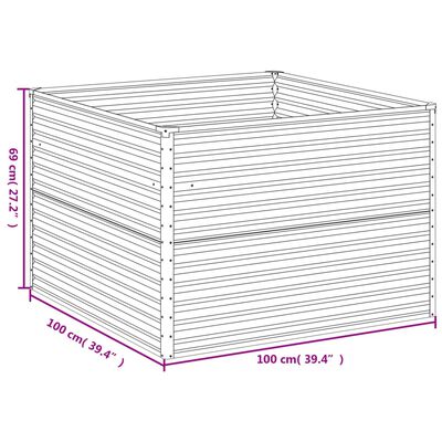 vidaXL højbed 100x100x69 cm cortenstål