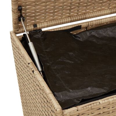 vidaXL opbevaringsboks til haven 283 l polyrattan beige