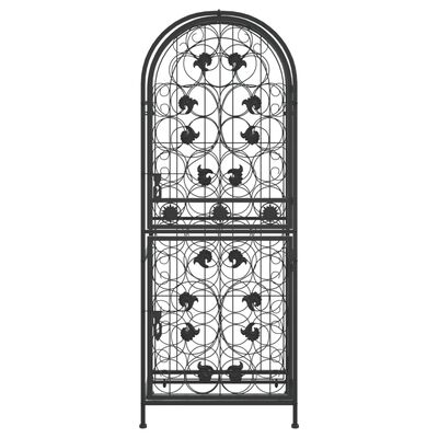 vidaXL vinreol til 41 flasker 45x36x120 cm smedejern sort