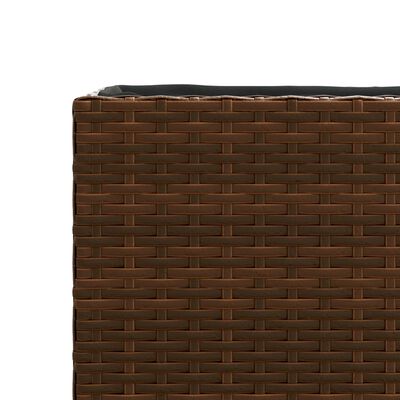 vidaXL plantekasser 2 stk. med 2 potter 90x20x40 cm polyrattan brun