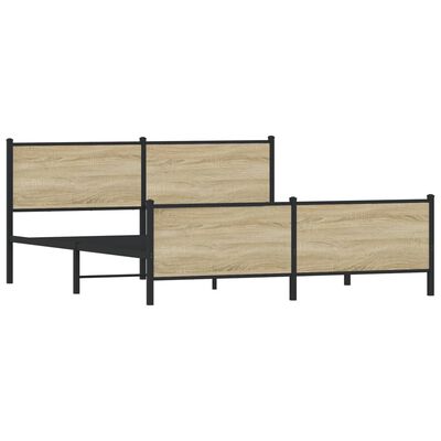 vidaXL sengeramme uden madras 193x203 cm metal sonoma-eg