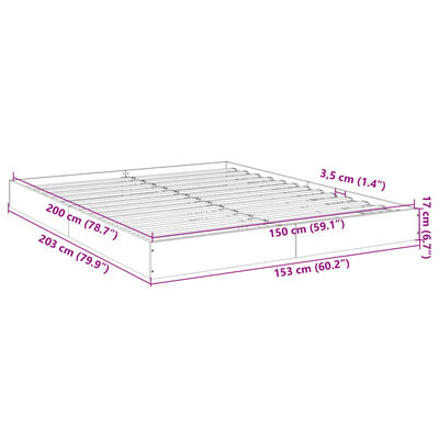 vidaXL sengeramme 150x200 cm uden madras konstrueret træ røget eg