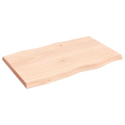 vidaXL bordplade 80x50x(2-4)cm naturlig kant ubehandlet massivt træ