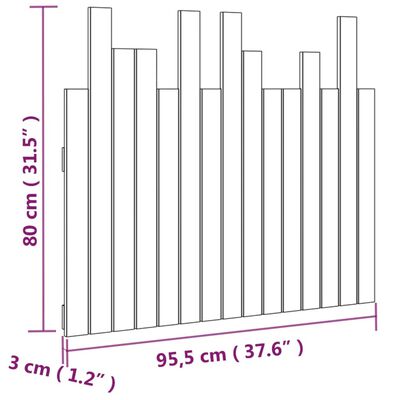 vidaXL sengegavl 95,5x3x80 cm massivt fyrretræ