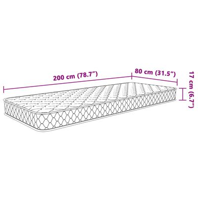 vidaXL madras 80x200x17 cm memoryskum hvid