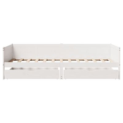 vidaXL daybed med skuffer 90x190 cm massivt fyrretræ hvid