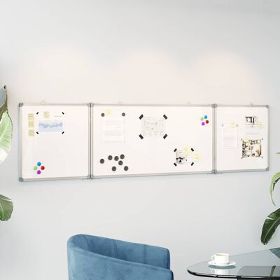 vidaXL magnetisk whiteboard 160x40x1,7 cm foldbart aluminium