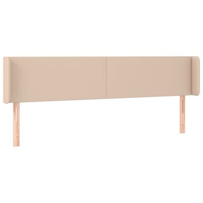 vidaXL sengegavl med LED-lys 203x16x78/88cm kunstlæder cappuccino