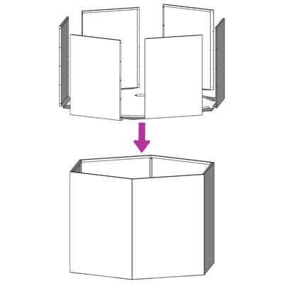 vidaXL plantekasse 46x40x45 cm sekskantet stål antracitgrå