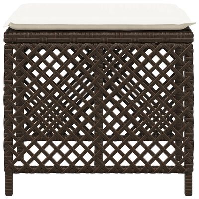 vidaXL haveskamler 4 stk. med hynder 41x41x36 cm polyrattan brun