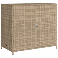 vidaXL opbevaringsskab til haven 83x45x76 cm polyrattan beige