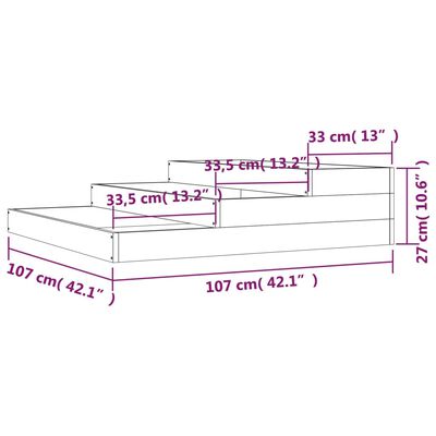 vidaXL plantekasse 107x107x27 cm massivt fyrretræ grå