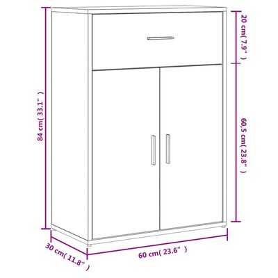 vidaXL skænk 60x30x84 cm konstrueret træ sort