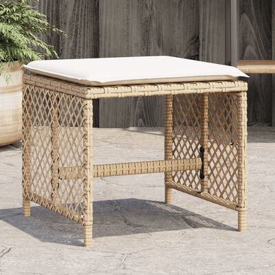 vidaXL haveskamler 4 stk. med hynder 41x41x36 cm polyrattan beige