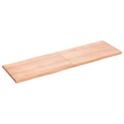 vidaXL bordplade 160x50x(2-4) cm naturlig kant behandlet træ lysebrun