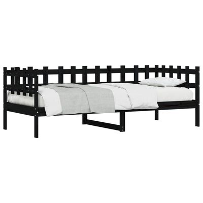 vidaXL daybed 90x200 cm massivt fyrretræ sort