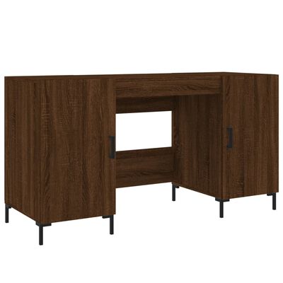 vidaXL skrivebord 140x50x75 cm konstrueret træ brun egetræsfarve